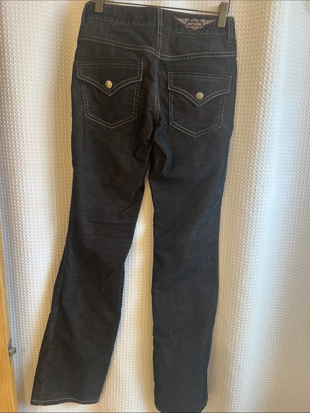Harley-Davidson women’s Dark brown corduroy Flare Jeans-526-094
